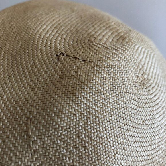 Vintage Floral Hat with Veil - Betmar New York - Tan Hat with Purple Flowers main image 9